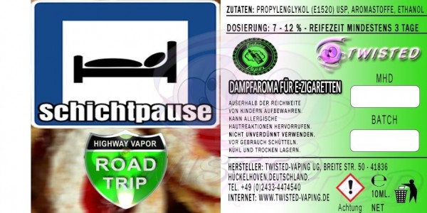 Twisted Vaping Aroma - 10ml - Road Trip - Schichtpause