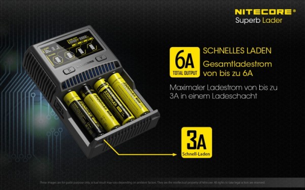 Nitecore SC4 4-Schacht Schnellladegerät für LiIon, LiFePO4 & NiMH