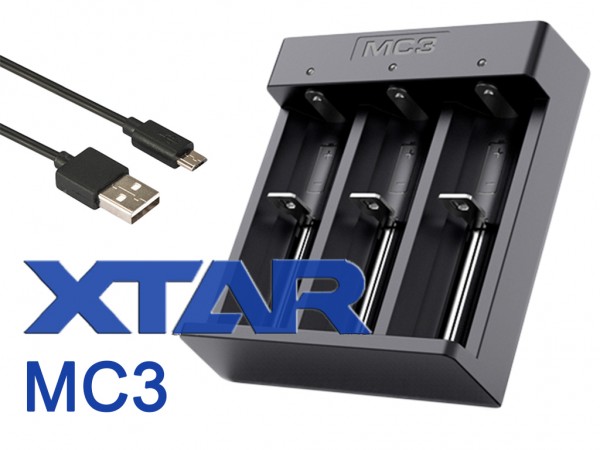 Xtar MC3 – kompaktes Drei-Schacht Ladegerät für Li-Ion-Akkus
