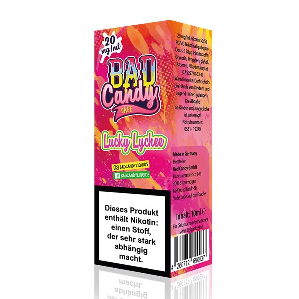 Bad Candy Salt - Lucky Lychee - 10ml Salz 20mg/ml