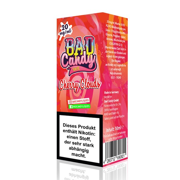 Bad Candy Salt - Cherry Clouds - 10ml Salz 20mg/ml