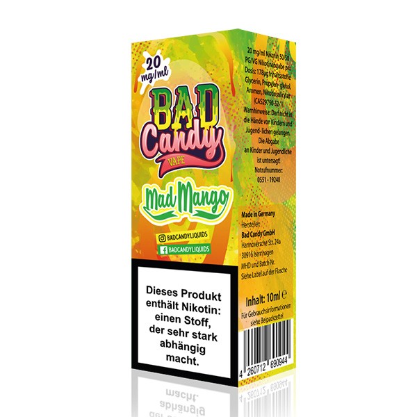Bad Candy Salt - Mad Mango - 10ml Salz 20mg/ml