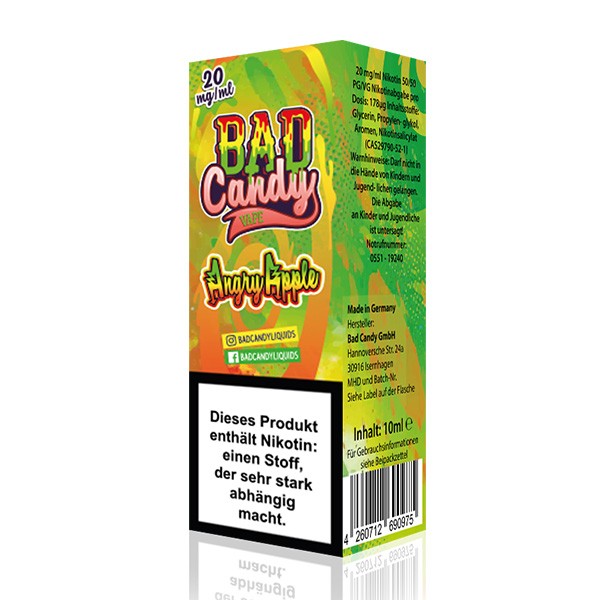 Bad Candy Salt - Angry Apple - 10ml Salz 20mg/ml