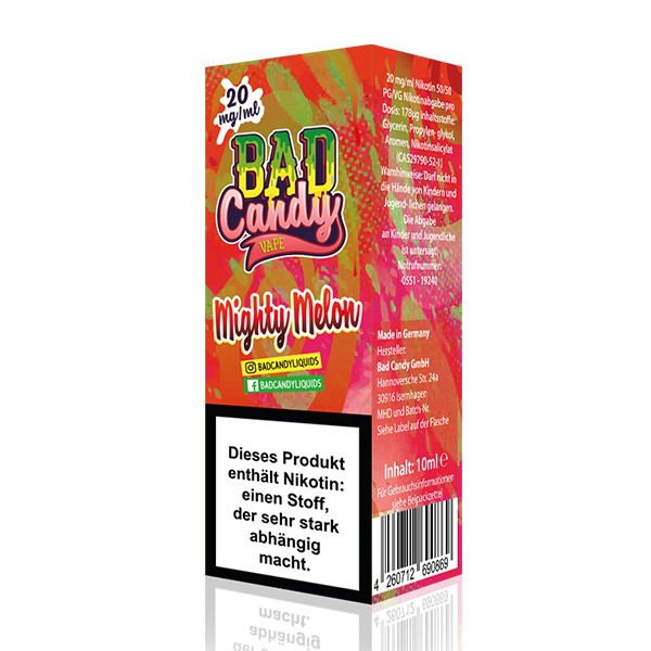 Bad Candy Salt - Mighty Melon - 10ml Salz 20mg/ml